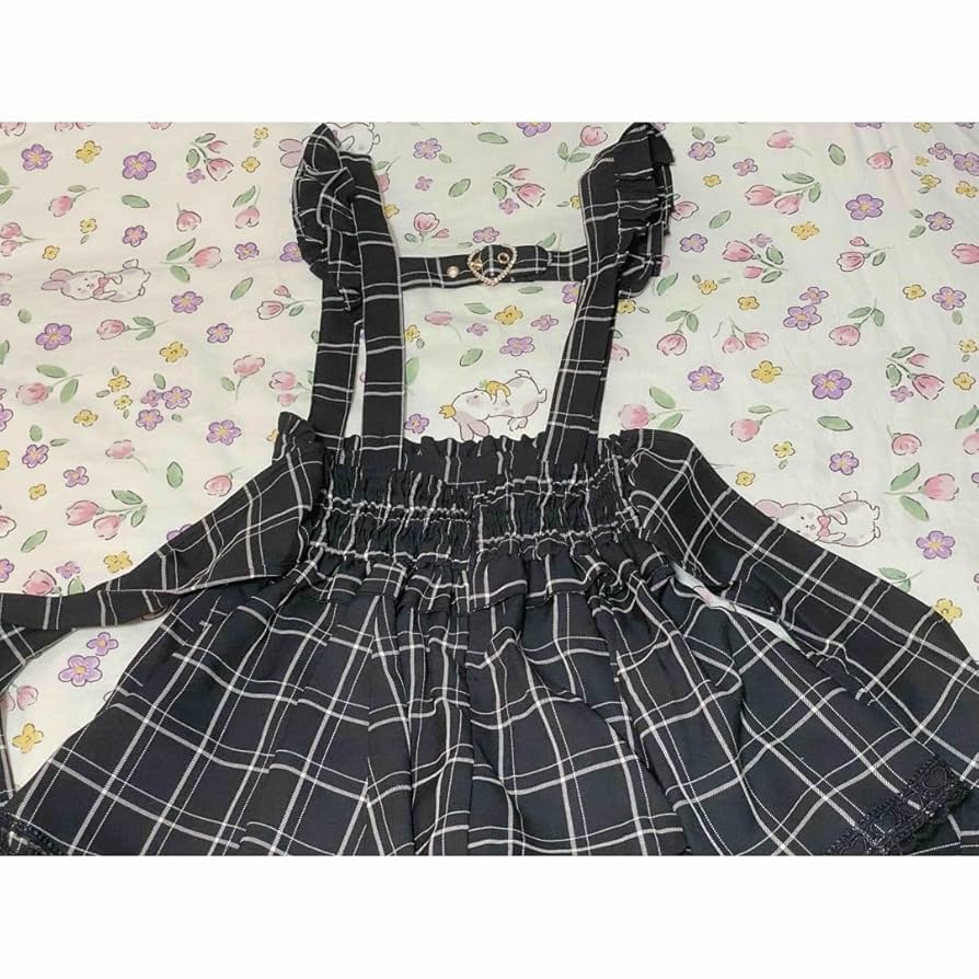 LIZLISA リズリサ レースアップサスペンダー付スカパン ブラックチェック Amazon.co.jp: LIZLISA レースアップサスペンダー付スカパン